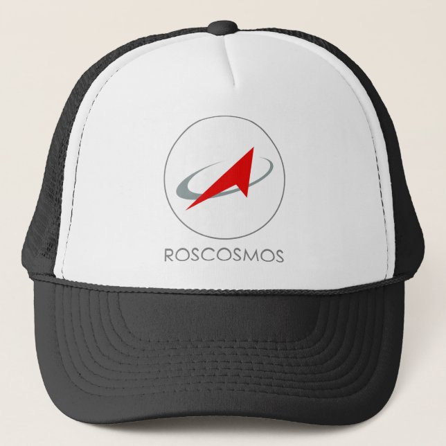 Russian Federal Space Agency: Roscosmos Роскосмос Trucker Hat (Front)