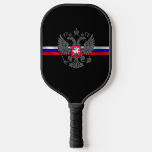 Russian flag-coat of arms pickleball paddle