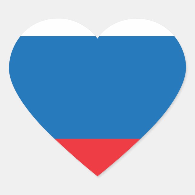 Russian Flag Heart Sticker (Front)
