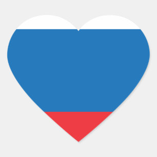 Russian Flag Heart Sticker