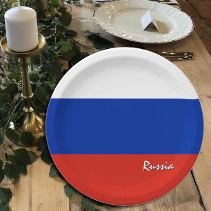 Russian Flag plates, party, sports, Russia Paper Plate