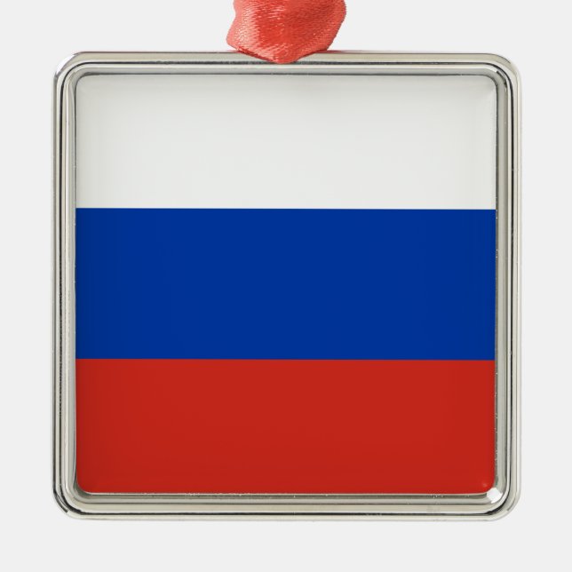 Russian Flag (Russia) Metal Tree Decoration (Front)