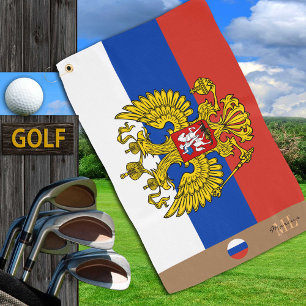 Russian flag & Russia monogrammed Golf Towel