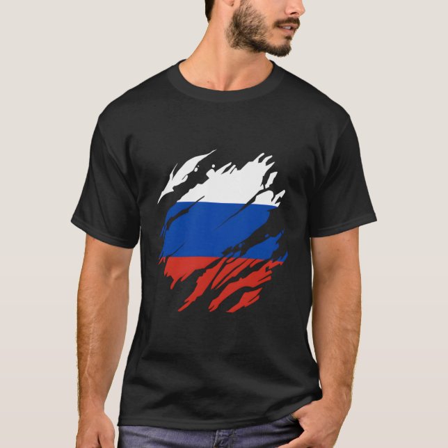 Russian Flag Russia T-Shirt (Front)