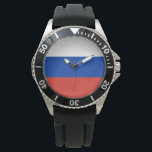 Russian Flag (Russia) Watch<br><div class="desc">This design features the national flag of Russia (otherwise known as the Russian Federation), which is a transcontinental country spanning Eastern Europe and Northern Asia. Russia is the largest country in the world and it is the most populous country in Europe. Russia consists of more than one eighth of the...</div>