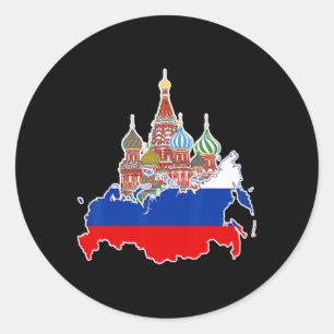 Russian Flag Shirts Kids Russian Soccer Fan, Russi Classic Round Sticker