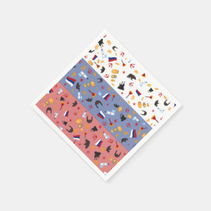 Russian Flag with stereotypes of the country Napkin