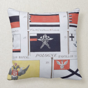 Russian Flags, from a French book of Flags, c.1819 Cushion