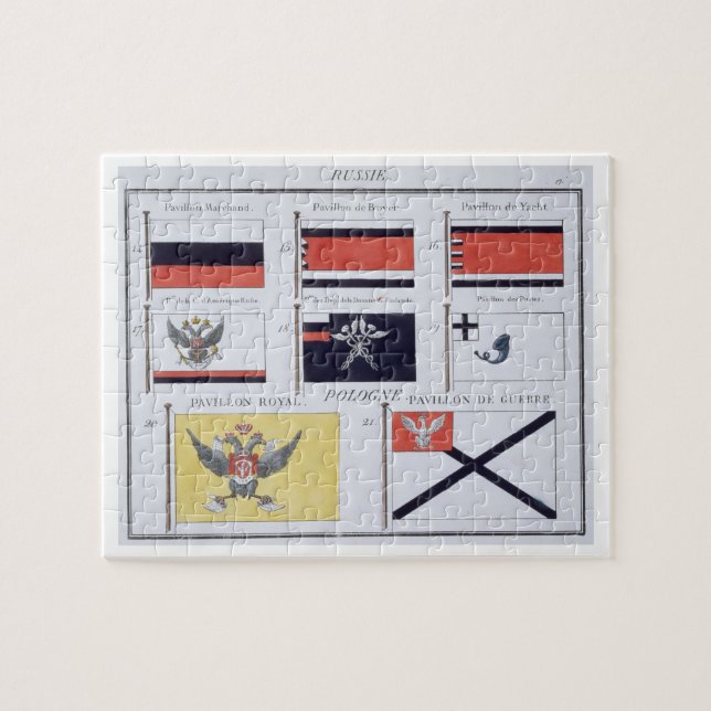 Russian Flags, from a French book of Flags, c.1819 Jigsaw Puzzle (Horizontal)