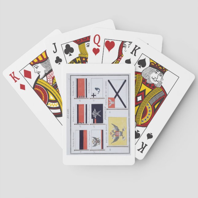 Russian Flags, from a French book of Flags, c.1819 Playing Cards (Back)