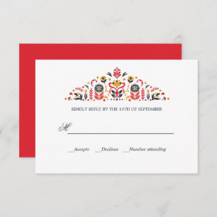Russian Folk Art Khokhloma Formal WEDDING RSVP