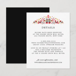 Russian Folk Art Khokhloma WEDDING Guest Details Enclosure Card