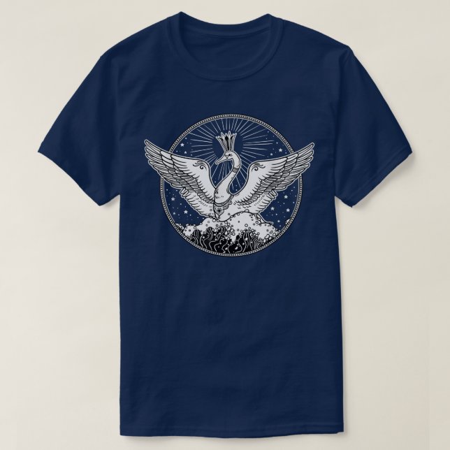 Russian folklore Fairy Swan Queen Art Design  T-Shirt (Design Front)