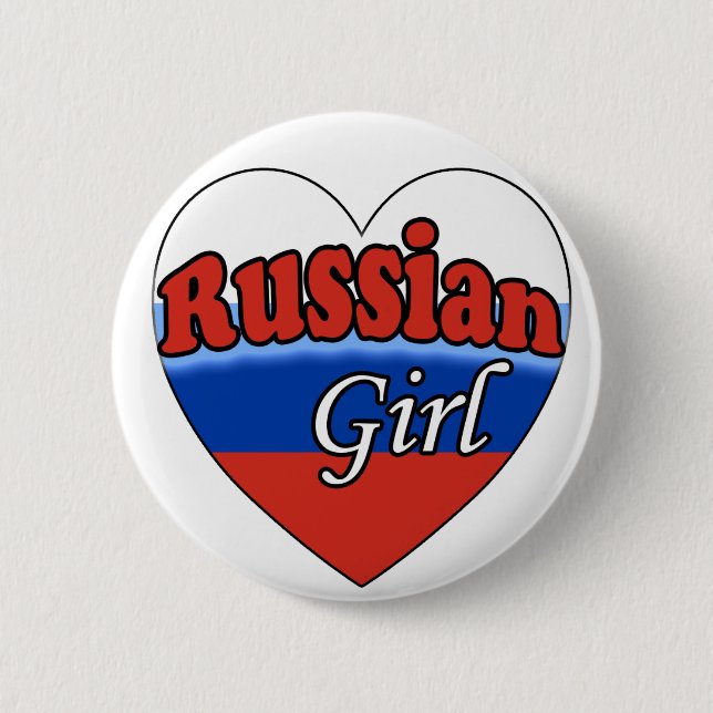 Russian Girl 6 Cm Round Badge (Front)