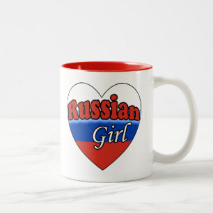 Russian Girl Two-Tone Coffee Mug