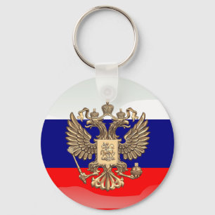 Russian glossy flag key ring