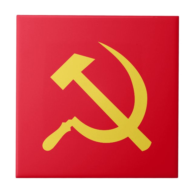 Russian Hammer and Sickle Ceramic Tile (Front)
