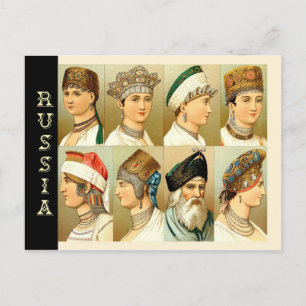 Russian Headdresses Postcard