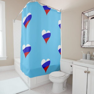 Russian heart shower curtain