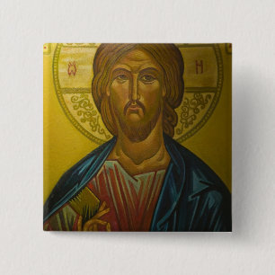 Russian Icon inside Church of St. Sophia / 15 Cm Square Badge
