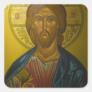 Russian Icon inside Church of St. Sophia / Square Sticker