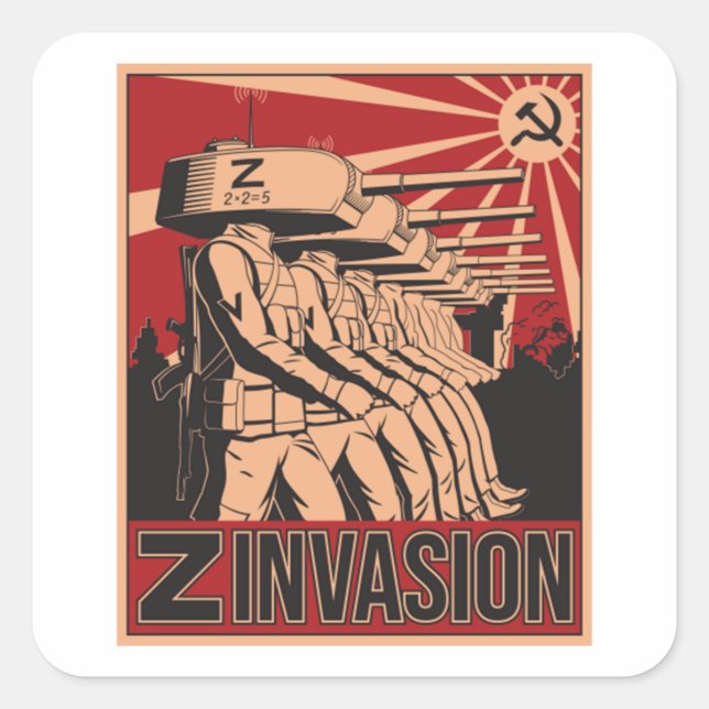 Russian invasion of Ukraine 2022 Square Sticker (Front)