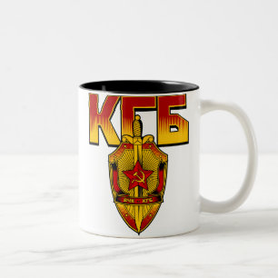 Russian KGB Badge Soviet Era Two-Tone Coffee Mug