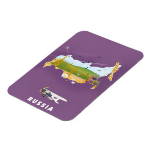 Russian Map travel poster Magnet