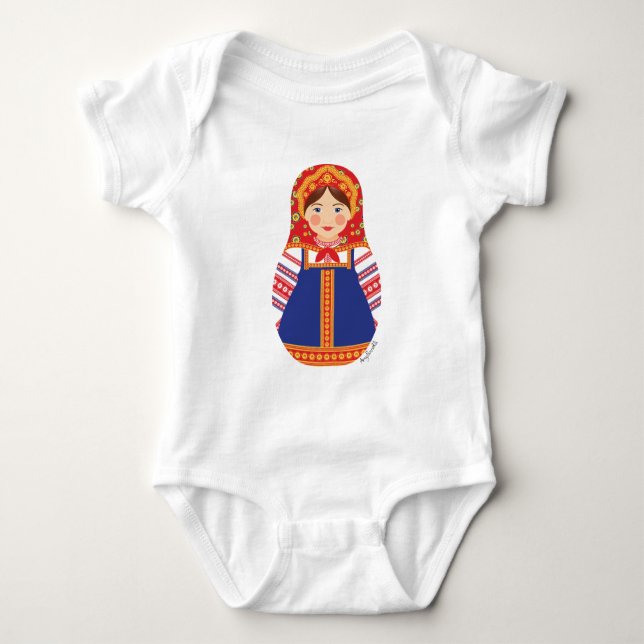 Russian Matryoshka Baby Bodysuit (Front)