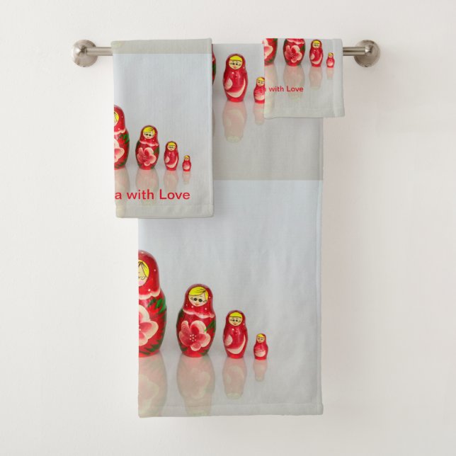 Russian Matryoshka dolls Bath Towel Set (Insitu)