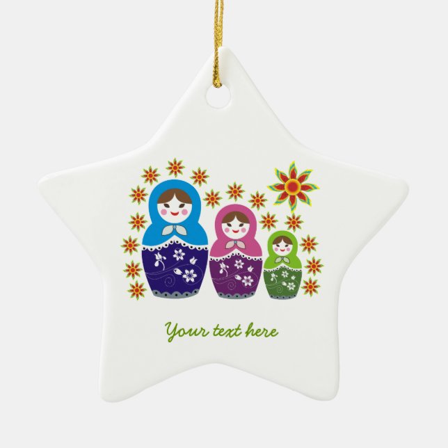 Russian Matryoshka Dolls custom ornament (Front)