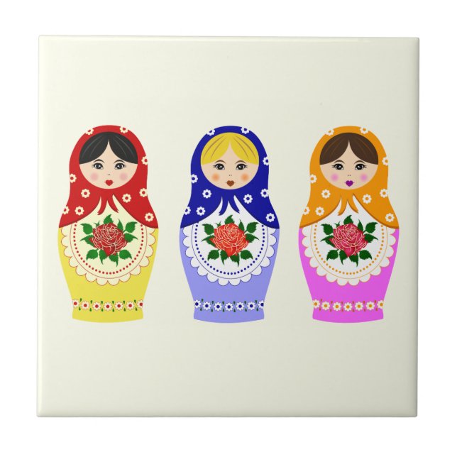Russian matryoshka dolls tile (Front)
