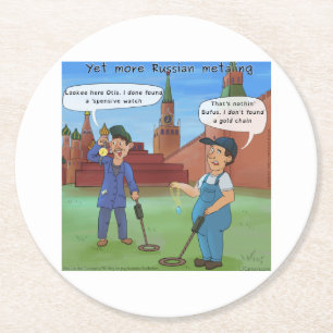 Russian Metal-Ing Funny Rick London Gifts Round Paper Coaster