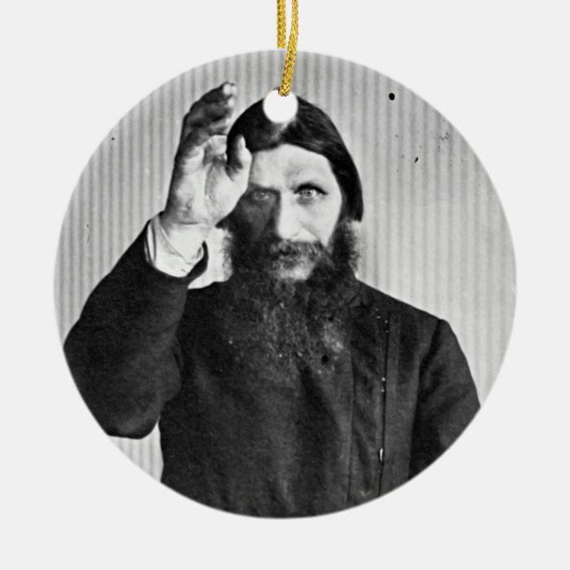 Russian Mystic Grigori Yefimovich Rasputin Ceramic Tree Decoration (Front)