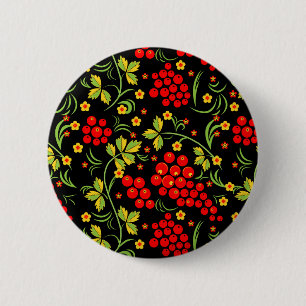 Russian national pattern 6 cm round badge
