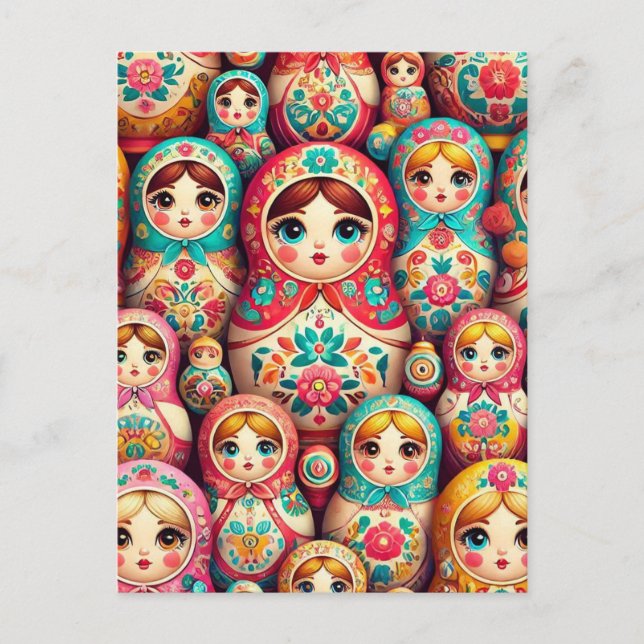 Russian nesting doll postcard (Front)