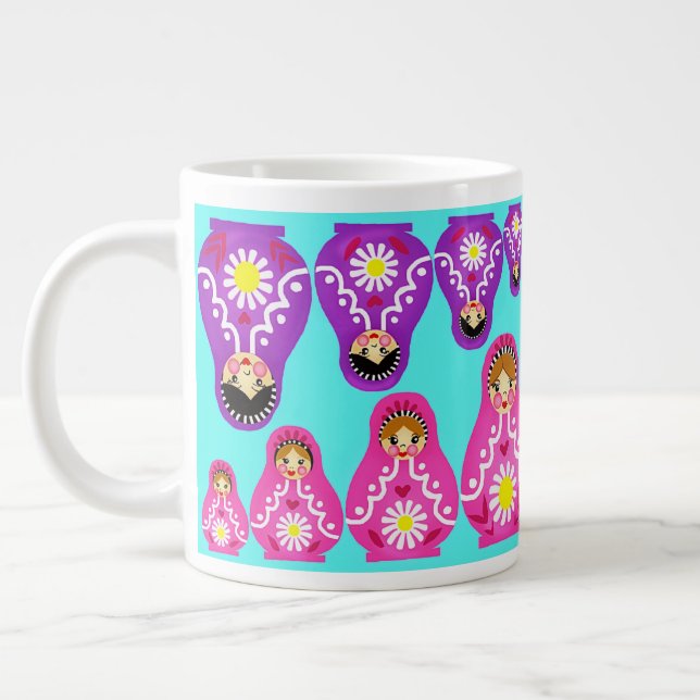 Russian Nesting Dolls Large Coffee Mug (Left)