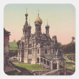 Russian Orthodox Church in Moscow Square Sticker