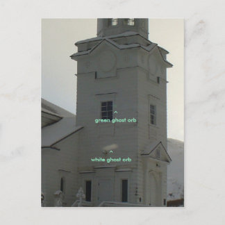 Russian Orthodox Church with Ghost Orbs Announcement Postcard