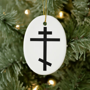 Russian Orthodox Cross Ceramic Tree Decoration