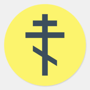 Russian Orthodox cross Classic Round Sticker