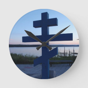 Russian Orthodox Cross Round Clock