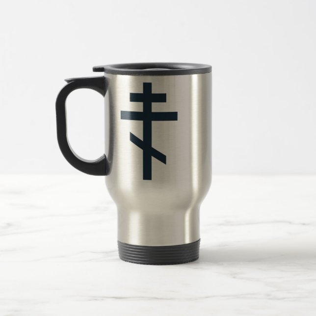 Russian Orthodox cross Travel Mug (Left)