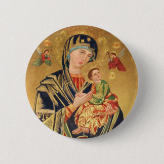 Russian Orthodox Icon - Virgin Mary and baby Jesus 6 Cm Round Badge