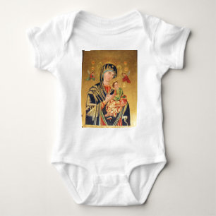 Russian Orthodox Icon - Virgin Mary and baby Jesus Baby Bodysuit