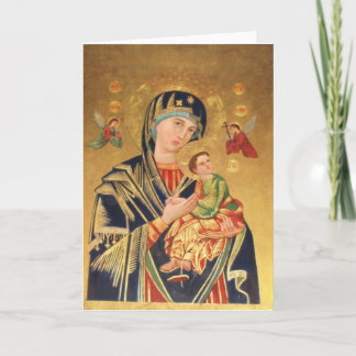 Russian Orthodox Icon - Virgin Mary and baby Jesus Card