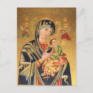 Russian Orthodox Icon - Virgin Mary and baby Jesus Postcard