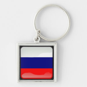 Russian polished flag key ring