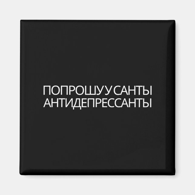 Russian Quote New Year Present Antidepressants  Magnet (Front)