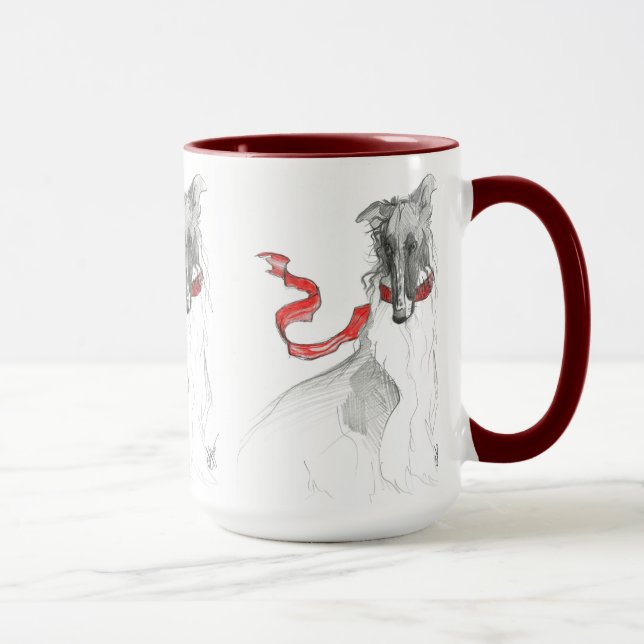 Russian Red Borzoi Mug (Right)